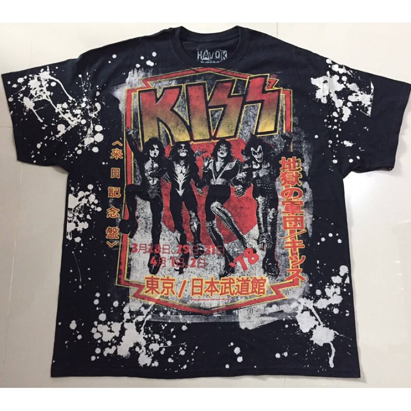 เสื้อยืดLiquidblue ผ้ากัด วงKiss ลิขสิทธิ์แท้