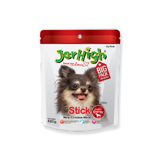 [ส่งฟรี] JerHigh เจอร์ไฮ สติ๊กไก่ ขนมสุนัข 420กรัม บรรจุ 4 ซอง