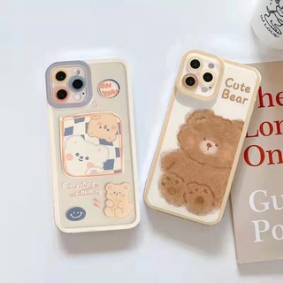 เคสโทรศัพท์มือถือนิ่ม ป้องกันเลนส์ ลายหน้ายิ้ม หมีน่ารัก สําหรับ Xiaomi Redmi Note 11 11S 4G 10C 9T 9A 9C 10 9S 9 8 7 6 7A 6A S2 Poco X3 NFC GT F3 F2 M3 M4 Pro 5G 4G