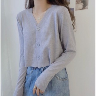 basic cardigan -สีเทา