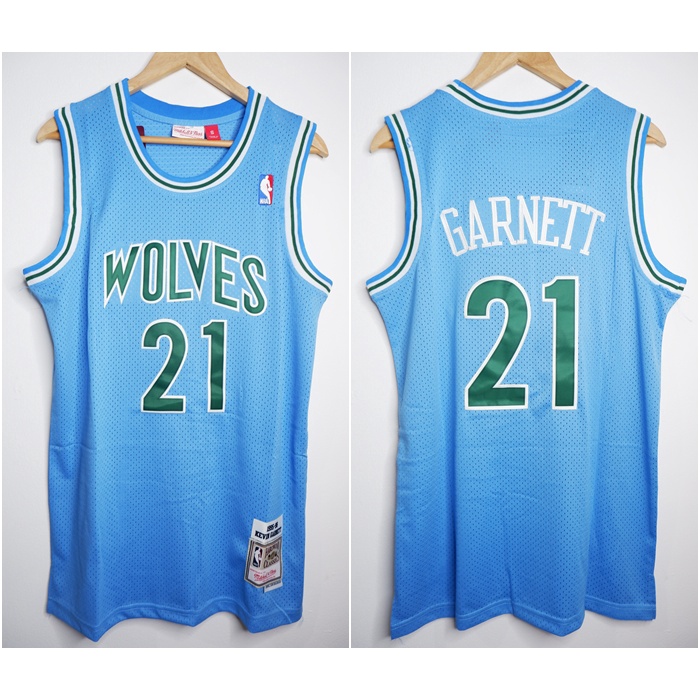 NBA CLASSIC HWC WOLVES 21 KEVIN GARNETT BLUE MITCHELL&NESS BASKETBALL JERSEY