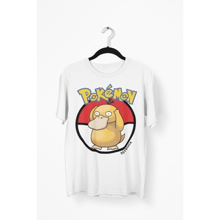 คอตต้อนคอกลมเสื้อยืด Unisex รุ่น ไซดัค โปเกม่อน Psyduck Pokemon Edition T-Shirt แบรนด์ Khepri 100%cotton combผ้านุ่มพิมพ