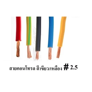 สายไฟเดี่ยวทองแดงแท้ 2.5 sq.mm สายคอนโทรล VSF 1x2.5 SQ.MM ความยาว 10 เมตร ใช้กับไฟ 12V - 220V ได้