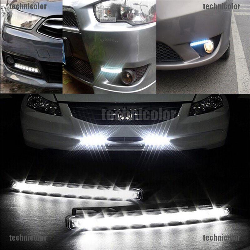 ❤❤ ไฟตัดหมอก 8 LED DRL Daylight สีขาว สําหรับรถยนต์