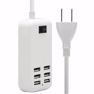 ﻿USB Desktop Charger 1.5m Line / 6 Ports ปลั๊กชาร์จสำหรับใช้งานในบ้านและในสำนักงาน ( สีขาว )