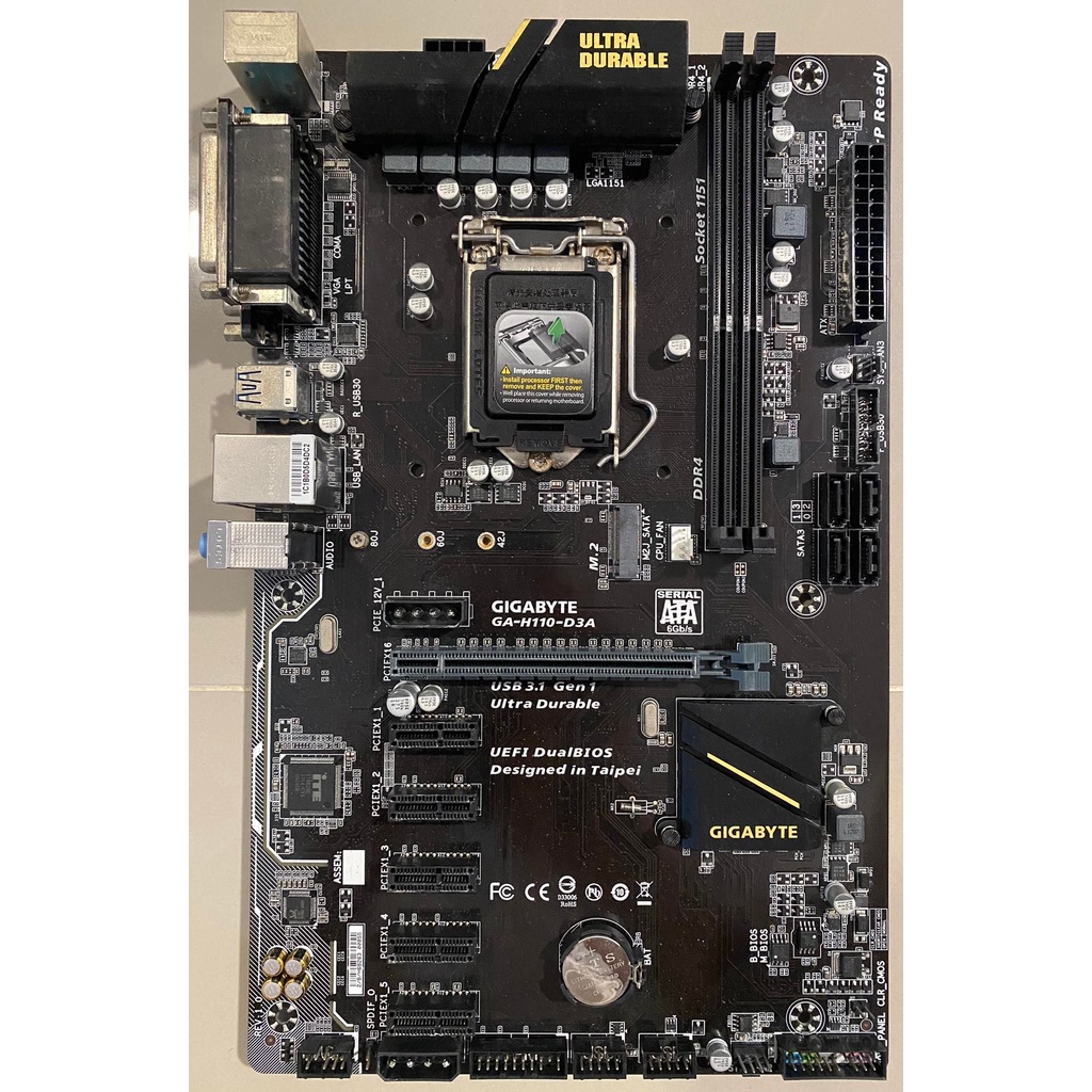 MAINBOARD (เมนบอร์ด) 1151 GIGABYTE GA H110 D3A GEN6-7 6GPU ใช้งานปกติ