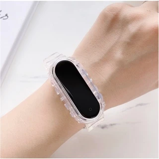 Miband Glacier สายรัดซิลิโคนโปร่งใส Xiaomi Mi Band 7/6/5/4/3 สายรัดข้อมือ TPU นุ่มใส