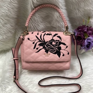 💯 New GUESS WOMEN’S EMBROIDERED FLAP SATCHEL HANDBAG 2018!!!🍭