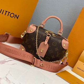 111พรี Lv Louis Vuitton Petite Malle Souple M45531 กระเป๋าสะพายกระเป๋าสะพายไหล่กระเป๋าสะพายข้าง