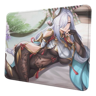 #codGenshin Impact Anime Gaming Mouse Pad Mat, Stitched Edges Non-Slip Office Student Mousepad Genshin Shenhe