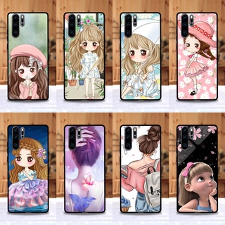 เคส Huawei P30 pro ลายการ์ตูนผู้หญิง ขอบนิ่มหลังแข็ง เคสมือถือ เคสโทรศัพท์ Case เคส TPU ขอบนิ่มหลังแข็ง ไม่ขูดตัวเครื่อง