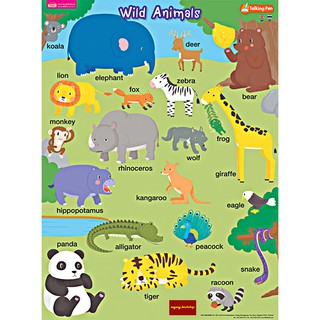 โปสเตอร์พลาสติก Wild Animals (ใช้ร่วมกับปากกาพูดได้Talking Penได้)