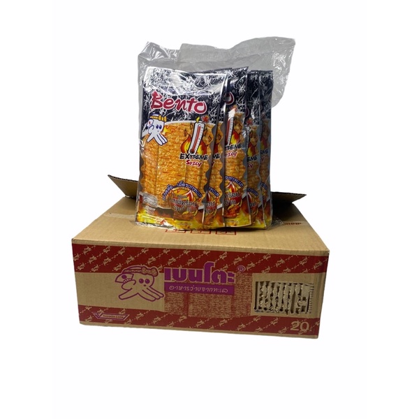 Bento เบนโตะ รสใหม่ล่าสุด.. รส เผ็ดร้อนจัดจ้าน EXTREME SPICY 20g Black 1ลัง/บรรจุ 3โหล/จำนวน 36ซอง ร