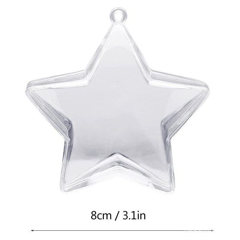 10 Sets 80mm DIY Fillable Balls Clear Plastic Ornaments Balls Christmas ...