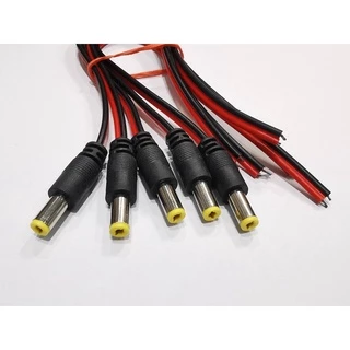 5เส้น/ชุด หัวแจ็คไฟDCพร้อมสายยาว20cm. ขนาดแจ็ค 5.5 x 2.1mm. Male DC Power Jack Plug CCTV Camera power connection line