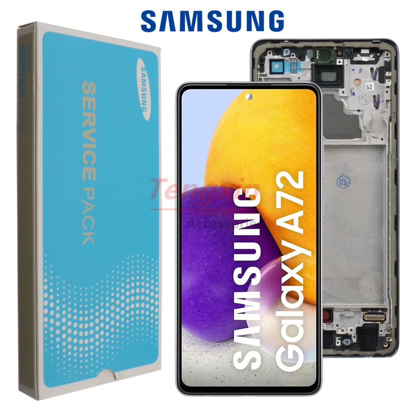 หน้าจอสัมผัสดิจิทัล LCD AMOLED พร้อมกรอบ สําหรับ Samsung Galaxy A72 A725 A725F DS A72 SM-A725F 10 ชิ้นต่อล็อต
