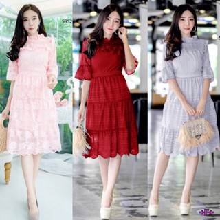 Dress เดรสลูกไม้ แขนระฆัง