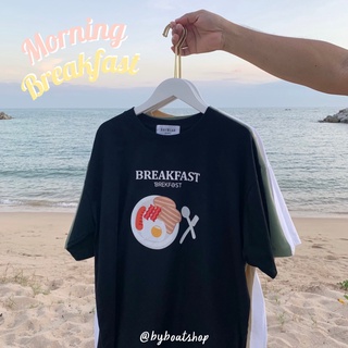 พร้อมส่ง เสื้อยืด Oversize ลาย breakfast ไข่ดาว 🍳🥓