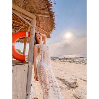 HOCD14 beach dress ชุดคลุมบิกินี่ ชุดตาข่าย เดรสตาข่าย ชุดถักไปทะเล