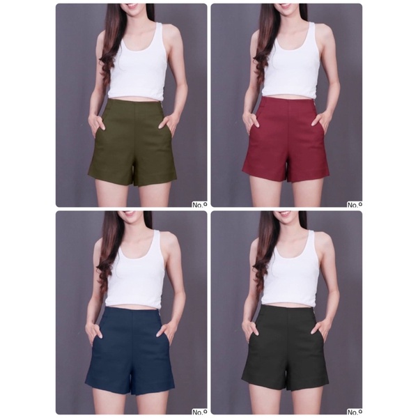 🇰🇷Size S-3X กางเกงขาสั้น Made in Korea Style ZARA เอวสูง ทรงสวย ผ้าSpandex เนื้อดียืดหยุ่นใส่สบาย ยาวกำลังดี ไม่สั้นเกิน