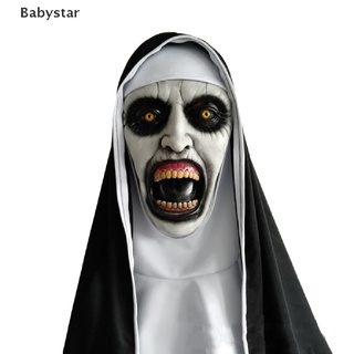 ((Babystar)) The Horror Scary Nun หน้ากากยาง พร้อมผ้าพันคอ อุปกรณ์ตกแต่งฮาโลวีน
