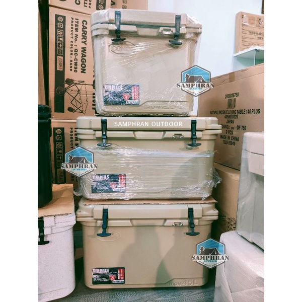 ⭐  5.5 โค้ด HGSP555 ⛺ [จัดส่งฟรี] แถม STICKER 🧊 กระติก ถังน้ำแข็ง Coolers Box Comos Iron ขนาด 15L. 25L. 35L. 45L. 55L.