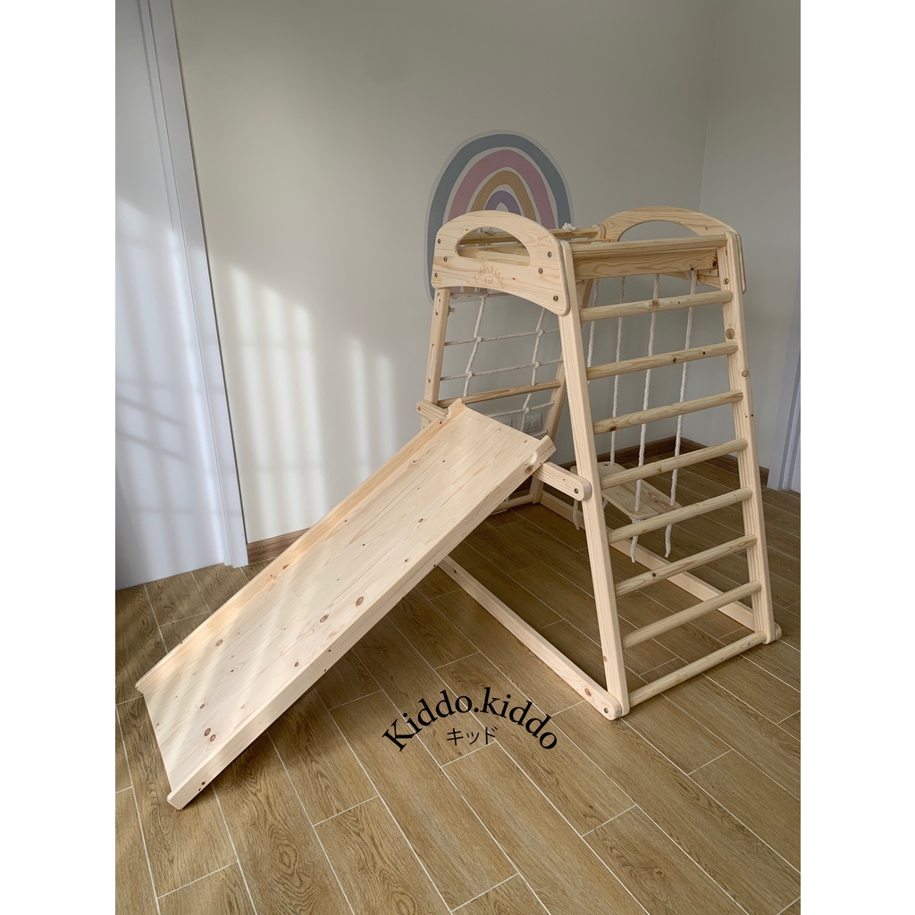 ส่งฟรี✨ปีนป่ายไม้Mini พร้อมส่ง งานผลิตไทย Playgym Climbing Wooden  ขนาดกะทัดรัด สำหรับห้องเล็กๆ | Shopee Thailand