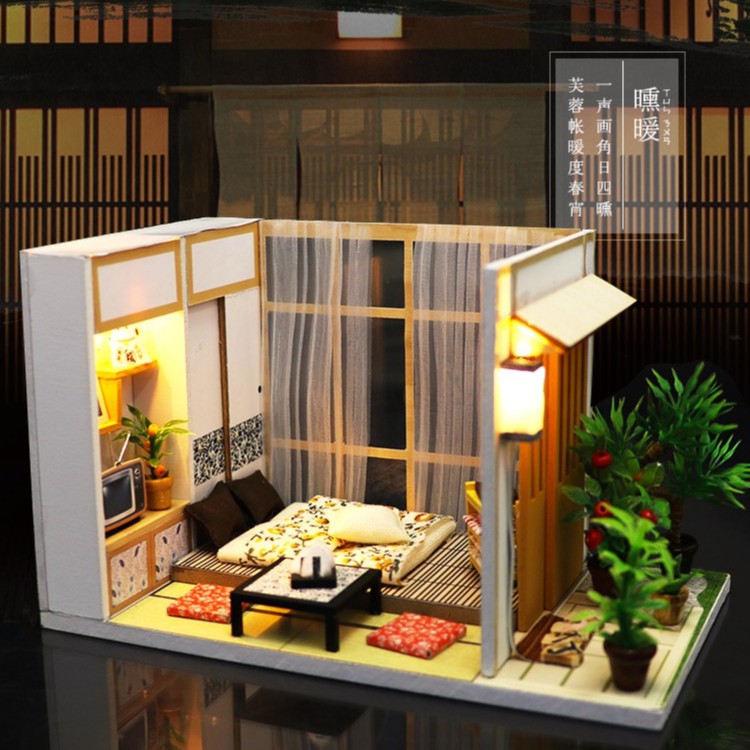 พร้อมส่ง] บ้านตุ๊กตา Diy บ้านจิ๋วประกอบเอง ห้องญี่ปุ่น ไซส์มินิ ต่อง่าย  มีอุปกรณ์ครบ มีฝาครอบกันฝุ่น | Shopee Thailand