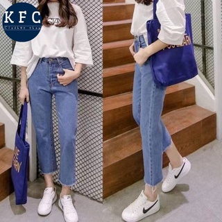 🌟KFC🌟👖 !!Big Size!! 👖 🌟 ยีนส์ขายาวเอวสูงบิ้กไซร์ดีไซน์สวยๆ สไตล์เกาหลีสินค้าพร้อมส่งห้ามพลาด🌟  #8013