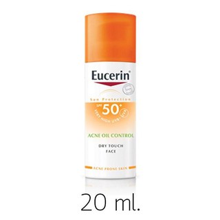 Eucerin Sun Dry Touch ACNE Oil Control SPF50+++ 20ml. ยูเซอรีน ซันดรายทัช ออยล์คอนโทรล เฟช เพื่อผิวมันเป็นสิวง่าย