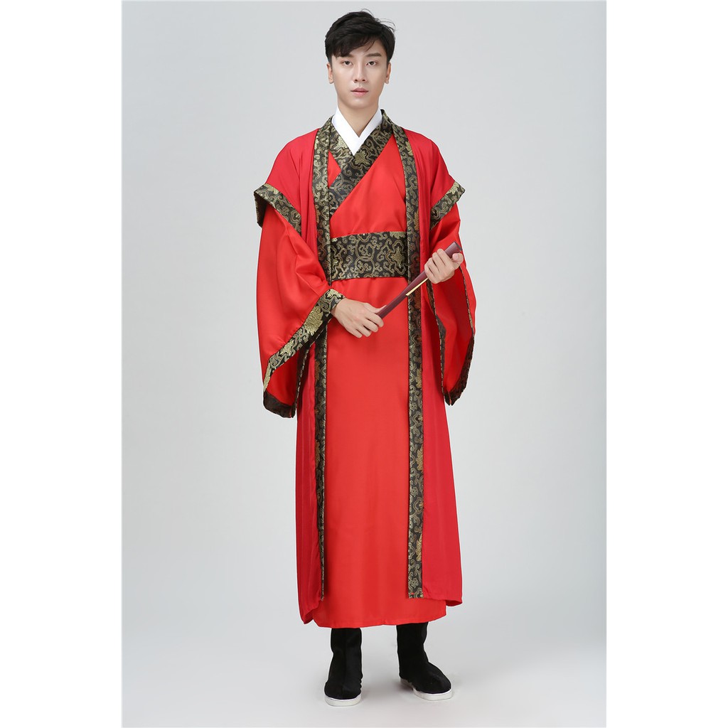 ชาวจีน ฮัน / ถัง เสื้อผ้า นักวิชาการ วีรบุรุษ แสดง คอสเพลย์ สูท เสื้อคลุมยาว ชุดแต่งกาย