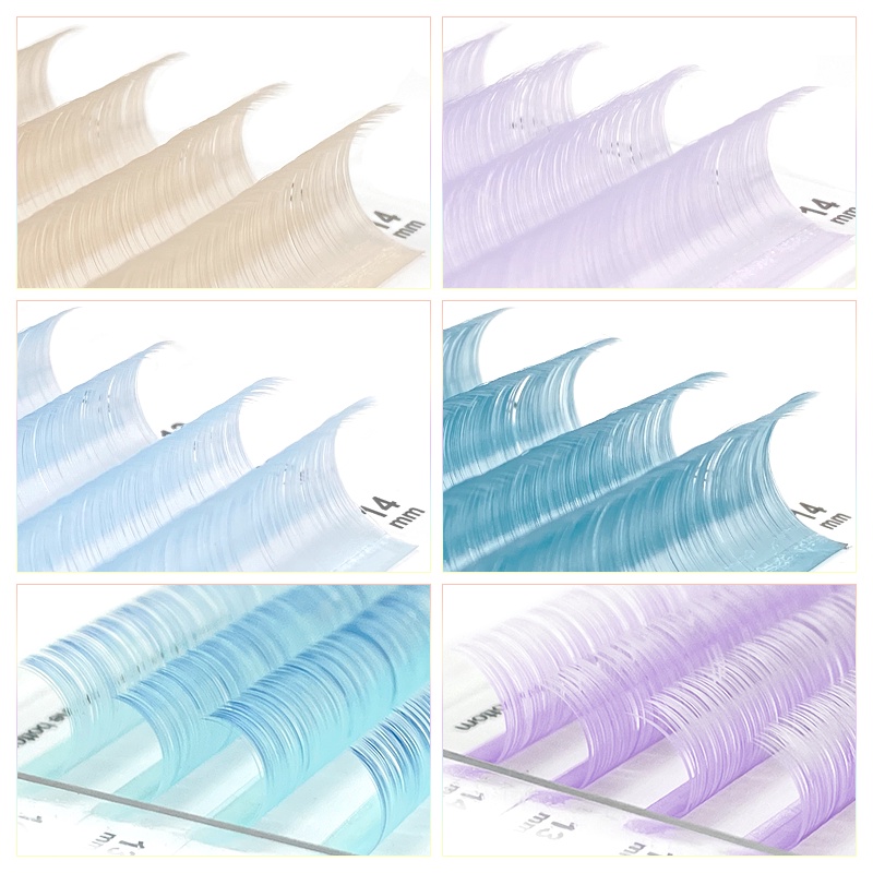 ขนตาปลอม มีสีสัน แบบนิ่ม ดูเป็นธรรมชาติ สีฟ้า สีม่วง - รูปที่ 5