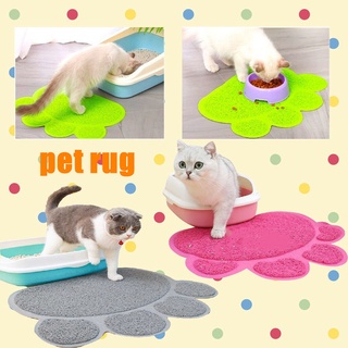 แผ่นดักทรายแมว พรมดักทรายแมว mat for pet ป้องกันครอกแมวไม่ให้รั่วไหล รูปทรงน่ารัก มีหลายสี