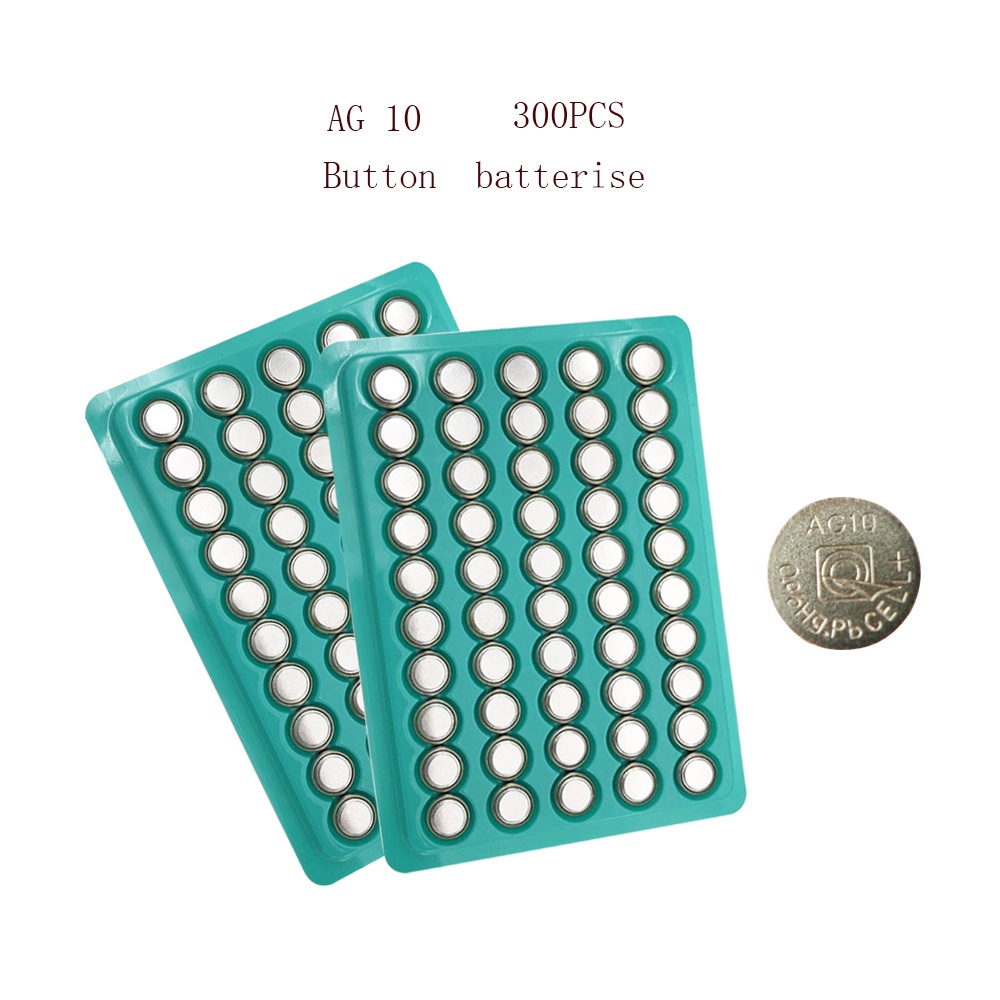 300pcs 150mAh AG10 AG 10 1.5V Button Cell Battery L1131 SR1130 189 LR54 Coin Button Batteries For Sm