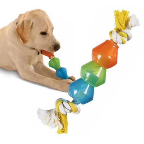 JW Treat Pods Rope Dog Toy เชือกดึงพร้อมยางหุ้มซ่อนขนมได้ ฝึกทักษะและสมอง ทนทาน เล่นได้นานไม่เบื่อ