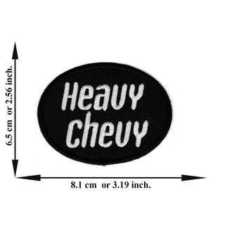 ตัดรีด ตัวรีดติดเสื้อ อาร์มปัก ติดเสื้อปัก ปักเสื้อ DIYลาย Heavy chevy สีดำขาว