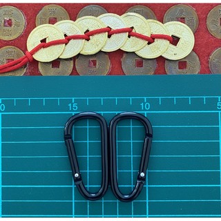 carabiner 6ซม.Dshapeดำ/เทา/เงินโลหะ