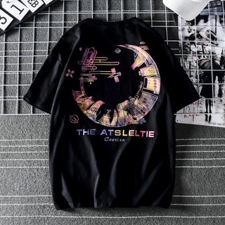 เสื้อคู่ เสื้อยืดวินเทจ เสื้อยืดแขนสั้นใหม่ปี 2021 เสื้อแฟชั่นผู้ชายหลวมๆ r#c เสื้อสีขาว เสื้อคู่รัก