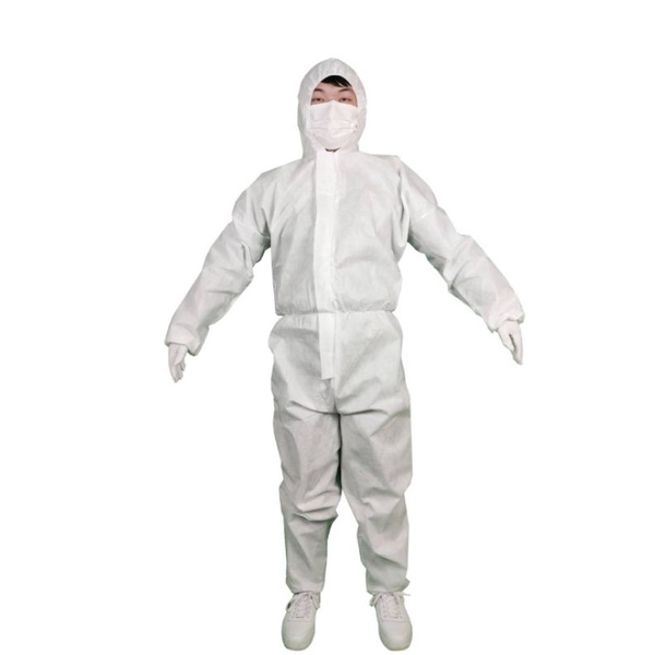 ไม่ต้องพรีออเดอร์ ชุด PPE สีขาว ชนิดผ้า SF ความหนา 60 แกรม ปลอดภัยจากโควิท-19
