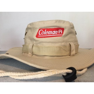 หมวกแคมป์ เดินป่า ลาย Coleman สีเบจ