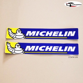 สติ๊กเกอร์ ไวนิล กันน้ำ ติดรถ แต่งรถ MICHELIN มิชลิน สไตล์เท่ๆ ขนาด 2.3x14 cm.