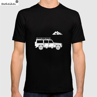 เสื้อยืดผ้าฝ้าย พร้อมส่ง เสื้อยืดแขนสั้น คอกลม ผ้าฝ้าย 100% พิมพ์ลาย Landrover Defender 110 Vector Lelaki หลากสี แฟชั่นฤ