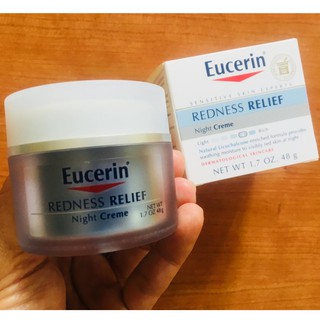 Eucerin® Redness Relief, Dermatological Skincare, Night Creme (48g) ครีมบำรุงผิวหน้าสำหรับกลางคืน ลดรอยแดง สำหรับผิวแพ้