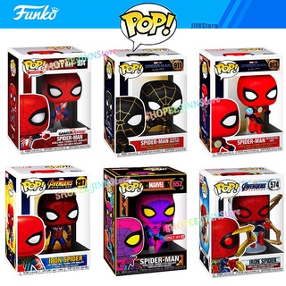 JINN Funko Pop Marvel Avengers No Way Home Spiderman Iron Spider PS4 Spiderman 911 913 ไวนิลรูปของเล่นสะสมวันเกิดของขวัญ