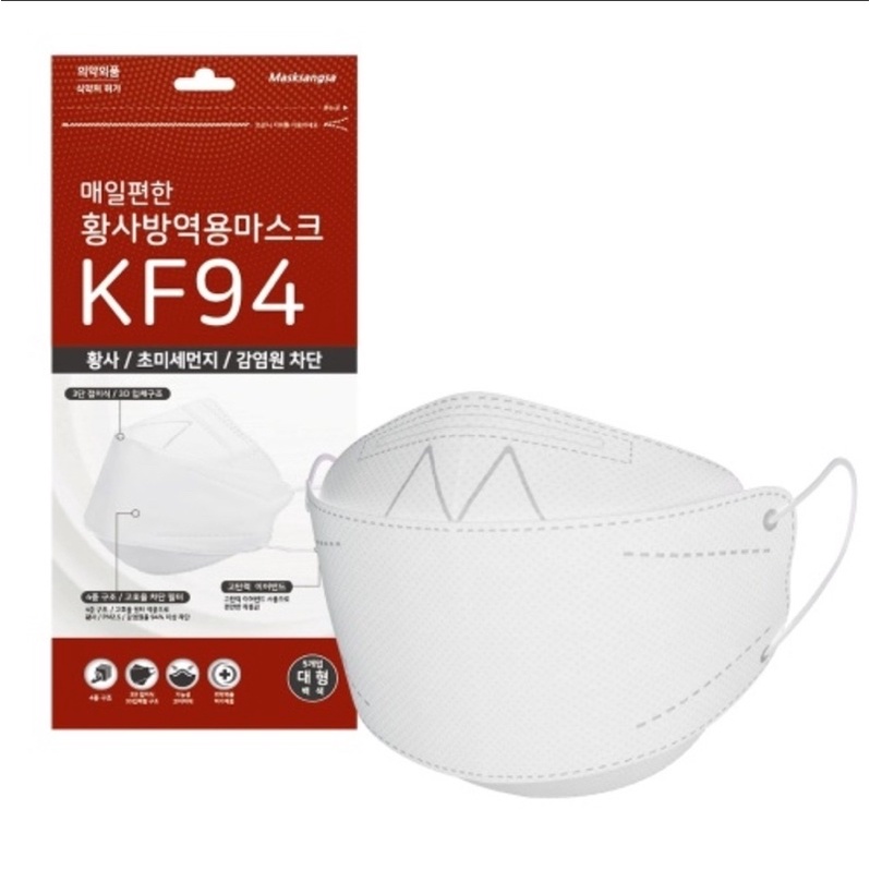 💥KF94 หน้ากากอนามัย KF94 ของแท้จากเกาหลี 🇰🇷 ยี่ห้อ SANGSA ( 1 ซอง / 1 ชิ้น ) KF94 4-Layer Filter Fine Dust Mask