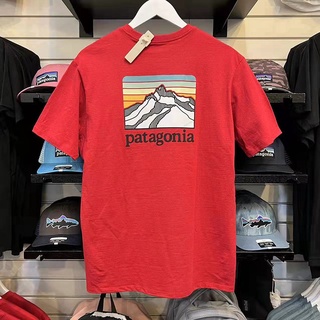 Patagonia Bata เสื้อยืดลําลอง ผ้าฝ้าย แขนสั้น คอกลม มีกระเป๋าเสื้อ แบบสวมหัว พิมพ์ลาย แฟชั่นฤดูร้อน สําหรับผู้ชายS-5XL