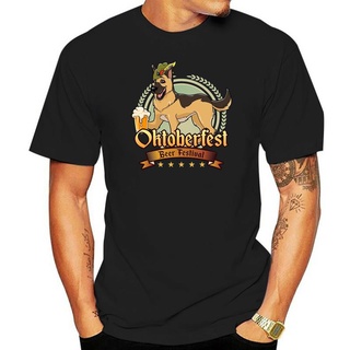 เสื้อยืดผ้าฝ้าย เสื้อยืดลําลอง ผ้าฝ้าย แขนสั้น พิมพ์ลาย Oktoberfest German Shepherd แฟชั่นฤดูร้อน สําหรับผู้ชาย