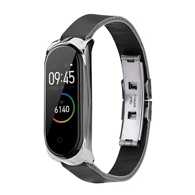 สําหรับ XiaoMi Mi Band 4/5/6/7/8 สายนาฬิกาข้อมือสมาร์ทวอทช์ แฟชั่น สายหนัง ย้อนยุค สายรัดข้อมือ