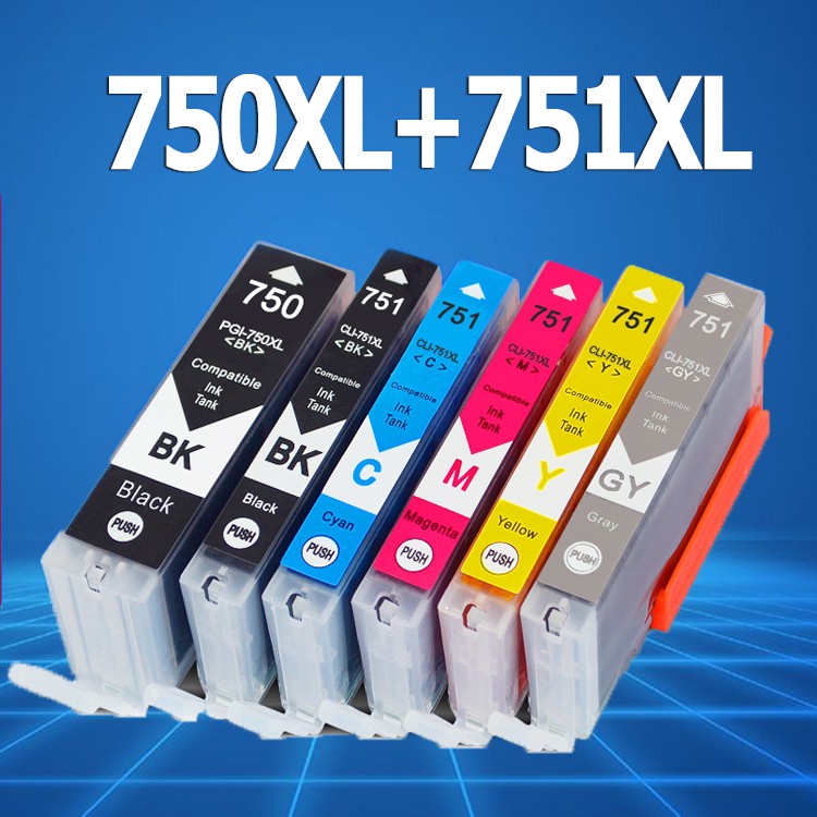 PGI 750XL CLI 751XL หมึก PGI750XL CLI751XL ตลับหมึกสำหรับ Canon MG5470 IP8770 IP7270 IX6870 IX6770 M
