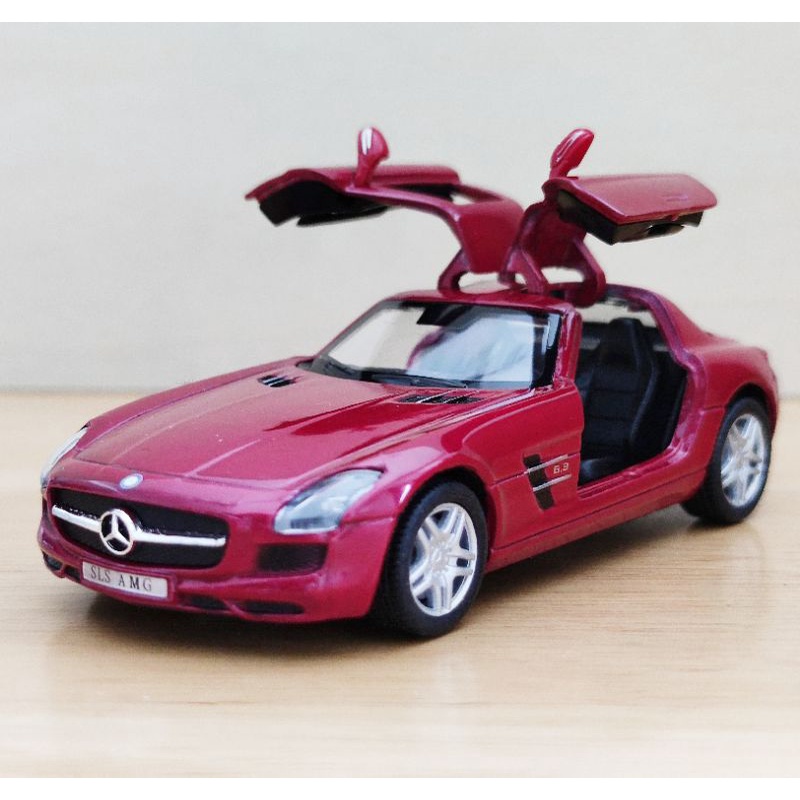 โมเดลรถ Mercedes Benz SLS AMG Scale1/36 ประตูเปิดได้ มีลาน ไม่มีกล่อง